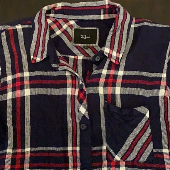 Rails Blue Red & White Flannel size S - Picture 2 of 3